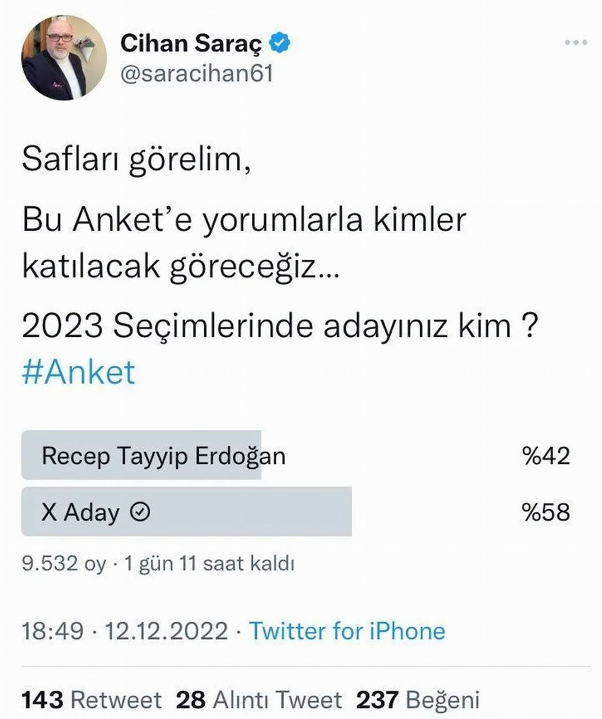Erdoğan, AK Partili ismin seçim anketinde de kaybetti