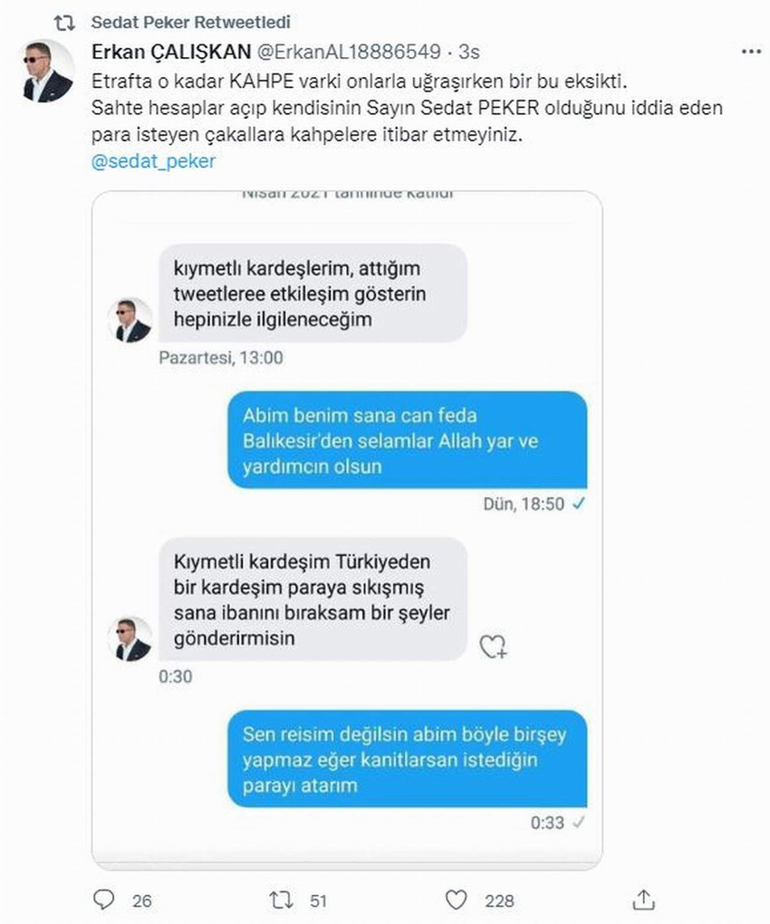 sahte sedat pekerler paylaşımı