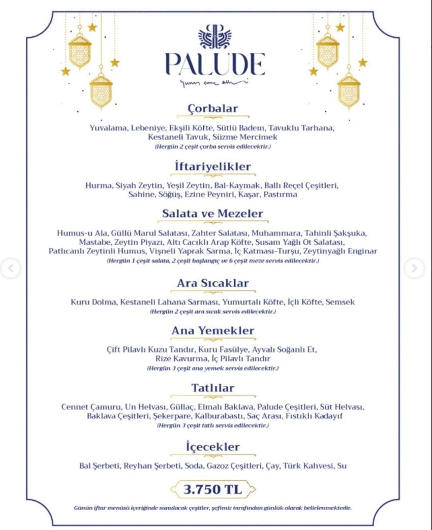 İstanbul'da dışarıda iftar yapmak lüks oldu. Geçen yıl ortalama 1000 TL'ye yükselen iftar menüleri bu sene üç katına çıktı. Lüks mekanlarda ise bu rakam 7.800 TL'yi buluyor.