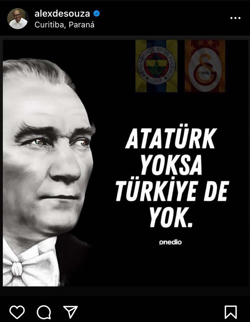 Fenerbahçe efsanesi Alex De Souza’dan Atatürk paylaşımı - Resim : 1