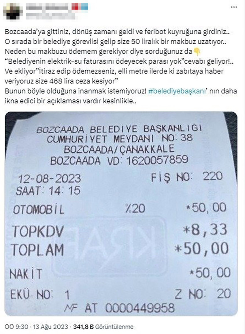 Bozcaada'da skandal iddia: Belediye tatilcileri haraca bağladı - Resim : 1