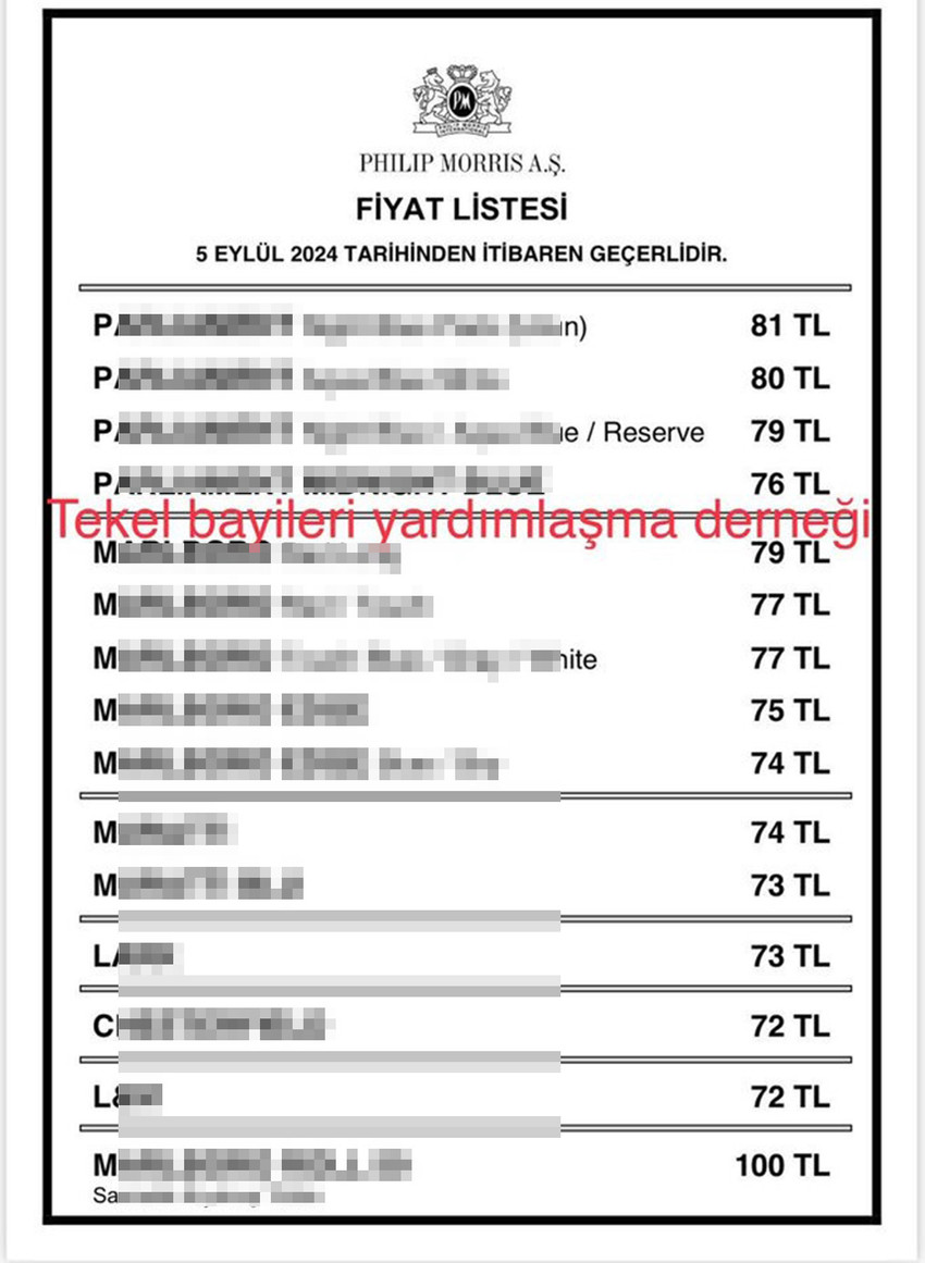 Sigara fiyatlarına peş peşe gelen zamlara bir yenisi daha eklendi. Philip Morris'in (PM) en pahalı sigarası 81 TL; en ucuzu ise 72 lira oldu.