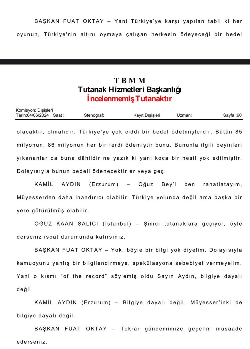 CHP Milletvekili Oğuz Kaan Salıcı, FETÖ elebaşı Fetullah Gülen'in Türkiye'ye getirildiği iddialarını TBMM Dışişleri Komisyonu'nda gündeme getirdi. Komisyon Başkanı Fuat Oktay, ''Bende bilgi yok yani bilgisi olan arkadaşımız varsa paylaşabilir, bende herhangi bir bilgi yok'' yanıtını verdi. 