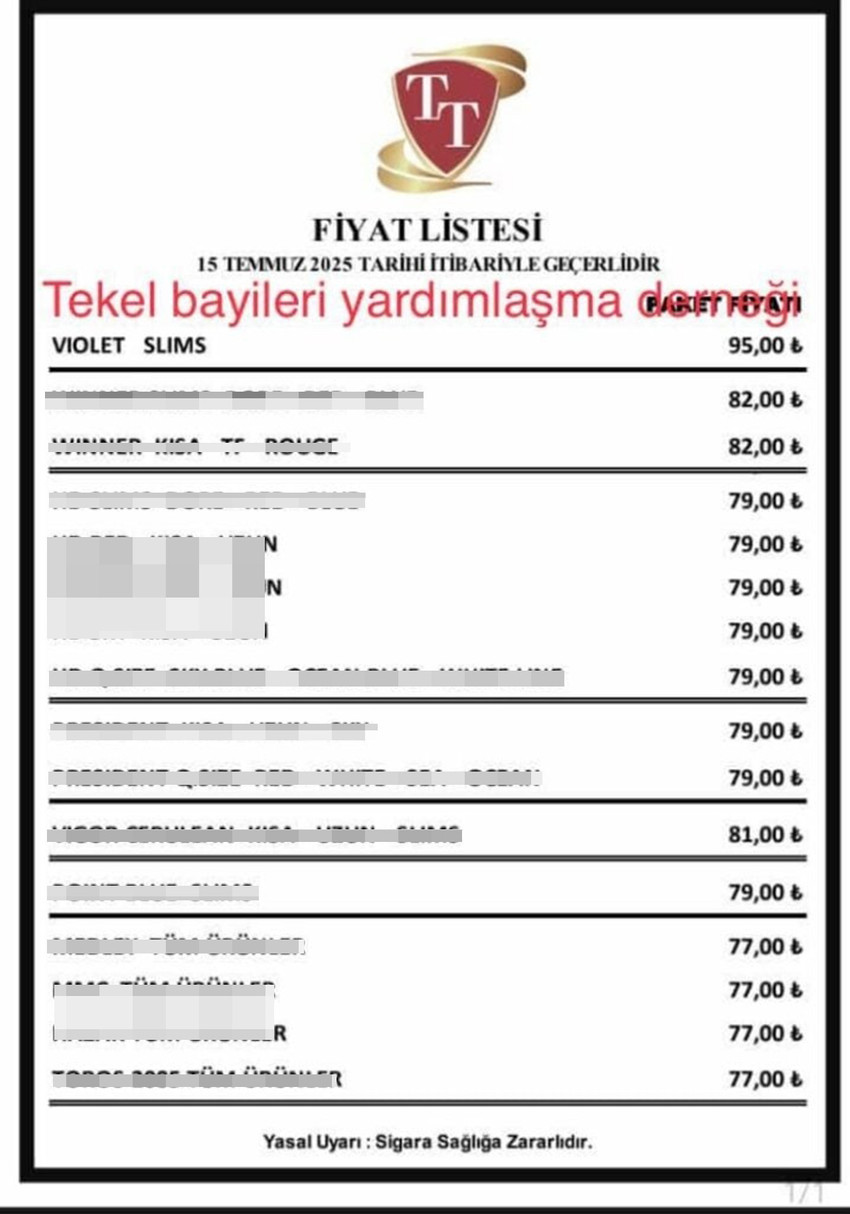 Gelir İdaresi Başkanlığı'nın akaryakıt, içki ve tütünde ÖTV tutarlarına yüzde 15,71 zam geldiğini duyurduktan sonra JTI, BAT, Imperial Tobacco ve Philip Morris grubunun ardından bugün de TT grubu sigaralarına da zam geldi. TT grubundaki en ucuz sigara 79 TL'ye yükseldi...