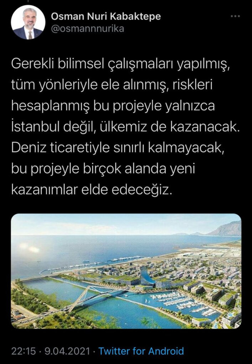 AK Parti İstanbul İl Başkanı Kabaktepe'nın ''Kanal İstanbul hatası'' sosyal medyayı salladı - Resim : 1