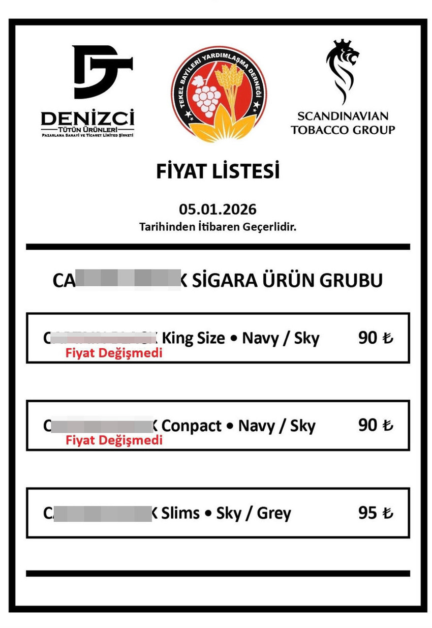 2025'e veda edip, 2026 yılına girmeye sadece 1,5 g&uuml;n kala yeni yılın zamları yağmur gibi yağmaya başladı. Alkol ve sigarada beklenen yeni yıl zamlarından ilki a&ccedil;ıklandı. Bir sigara grubuna tam 5 TL zam geldi.