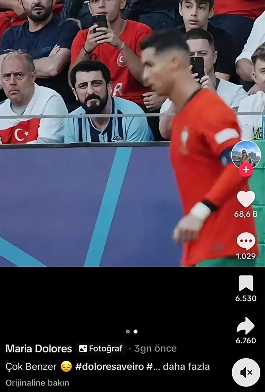 Sosyal medyanın "Röportaj Adam"ı Mahsun Karaca’nın Türkiye-Portekiz maçında Cristiano Ronaldo ile aynı karede çekildiği fotoğraf sosyal medyada gündem olmuştu. Ronaldo'nun annesi Karaca'yı, Ronaldo'nun babasına benzetti.