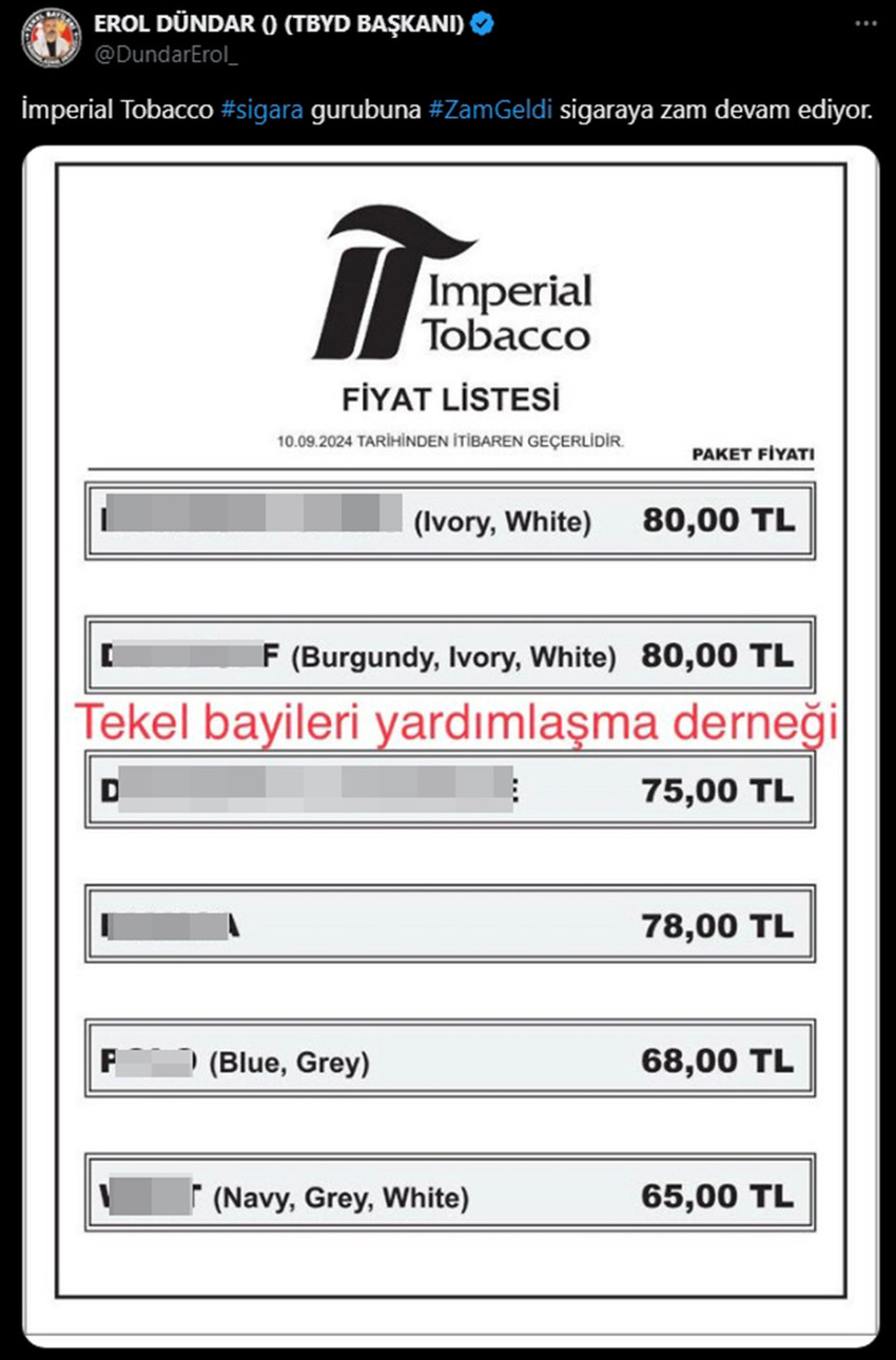 Philip Morris, JTİ ve BAT’ın ardından sigara fiyatlarına son günlerde peş peşe gelen zamlara bir yenisi daha eklendi. Artık en ucuzu 65 en pahalısı 80 TL oldu...