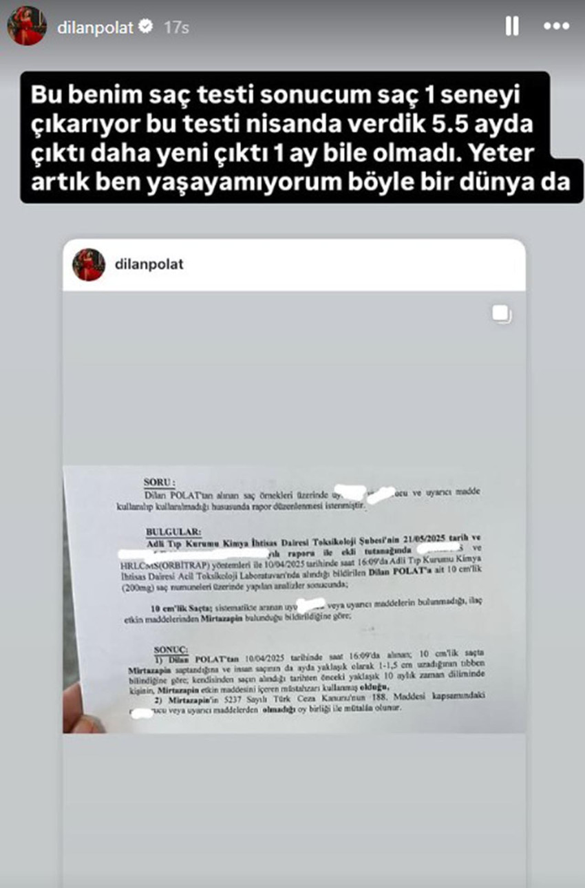 Ünlülere yönelik uyuşturucu soruşturmasında test sonucu pozitif çıkan Dilan Polat'ın, Fatih Sultan Mehmet Köprüsü'nde intihara kalkıştığı iddia edildi.