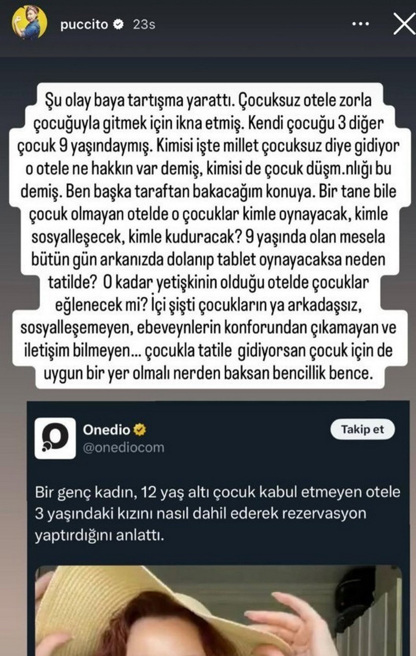 Türkiye'de her yazın bitmek bilmeyen tartışmalarından biri olan "çocuksuz oteller" ile ilgili tartışmalar bu sene de alevlendi... Çocuğuyla birlikte çocuk kabul etmeyen bir otele giden bir kişinin oteli de ikna etmesi tartışmaları daha da büyüttü.