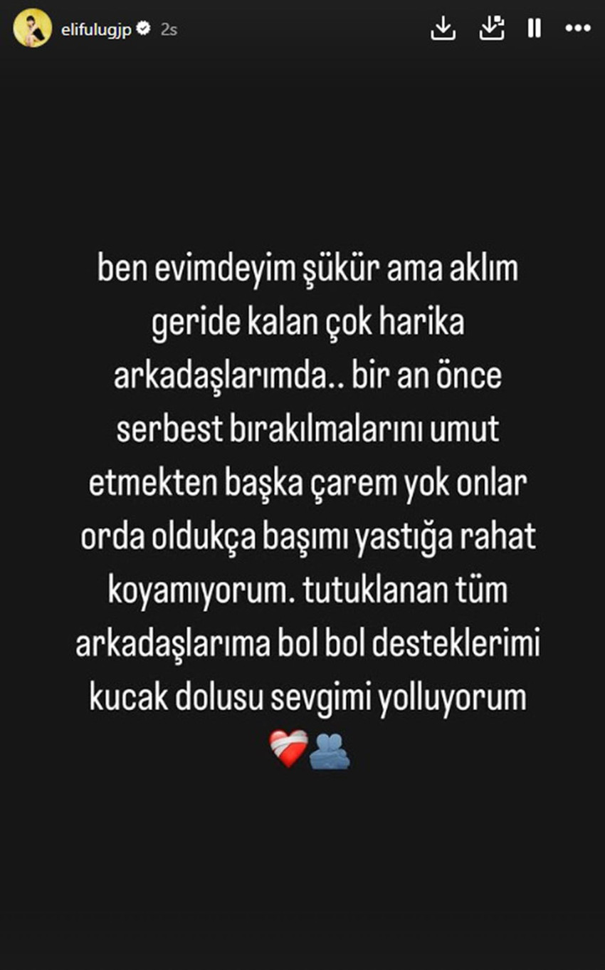 Sosyal medya hesabından yayınladığı video ile de gündem olan ve Şişli'deki eylemlerde gözaltına alınan sosyal medya fenomeni Elif Uluğ serbest bırakıldı.
