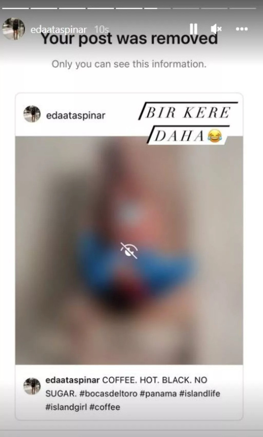 Instagram'dan Eda Taşpınar'ın ''çıplak'' fotoğrafına sansür - Resim : 2