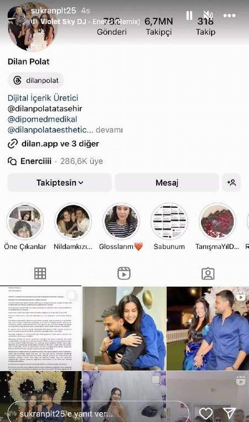 Eşiyle birlikte kara para suçlamasıyla tutuklanan Dilan Polat’ın aylar önce kapattığı sosyal medya hesabı yeniden açıldı.