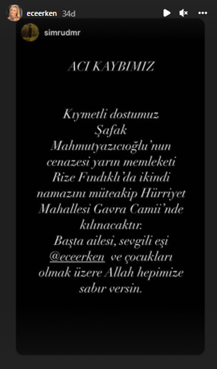 Eşi Mahmutyazıcıoğlu'nnu silahlı saldırıda kaybeden Ece Erken’den ilk paylaşım - Resim : 1