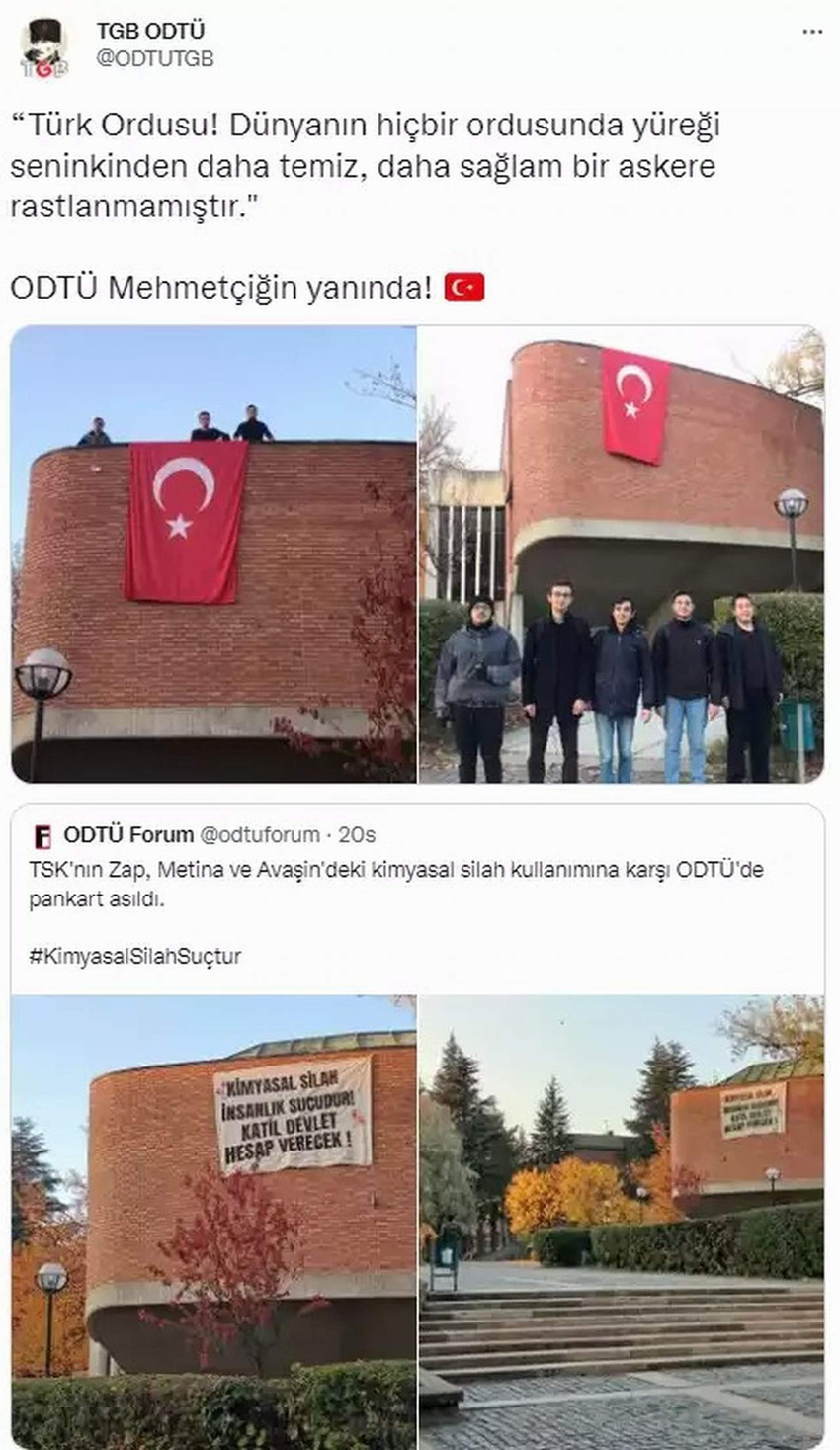 TGB'den ''katil devlet'' pankartına Türk Bayrağı ile yanıt verdi