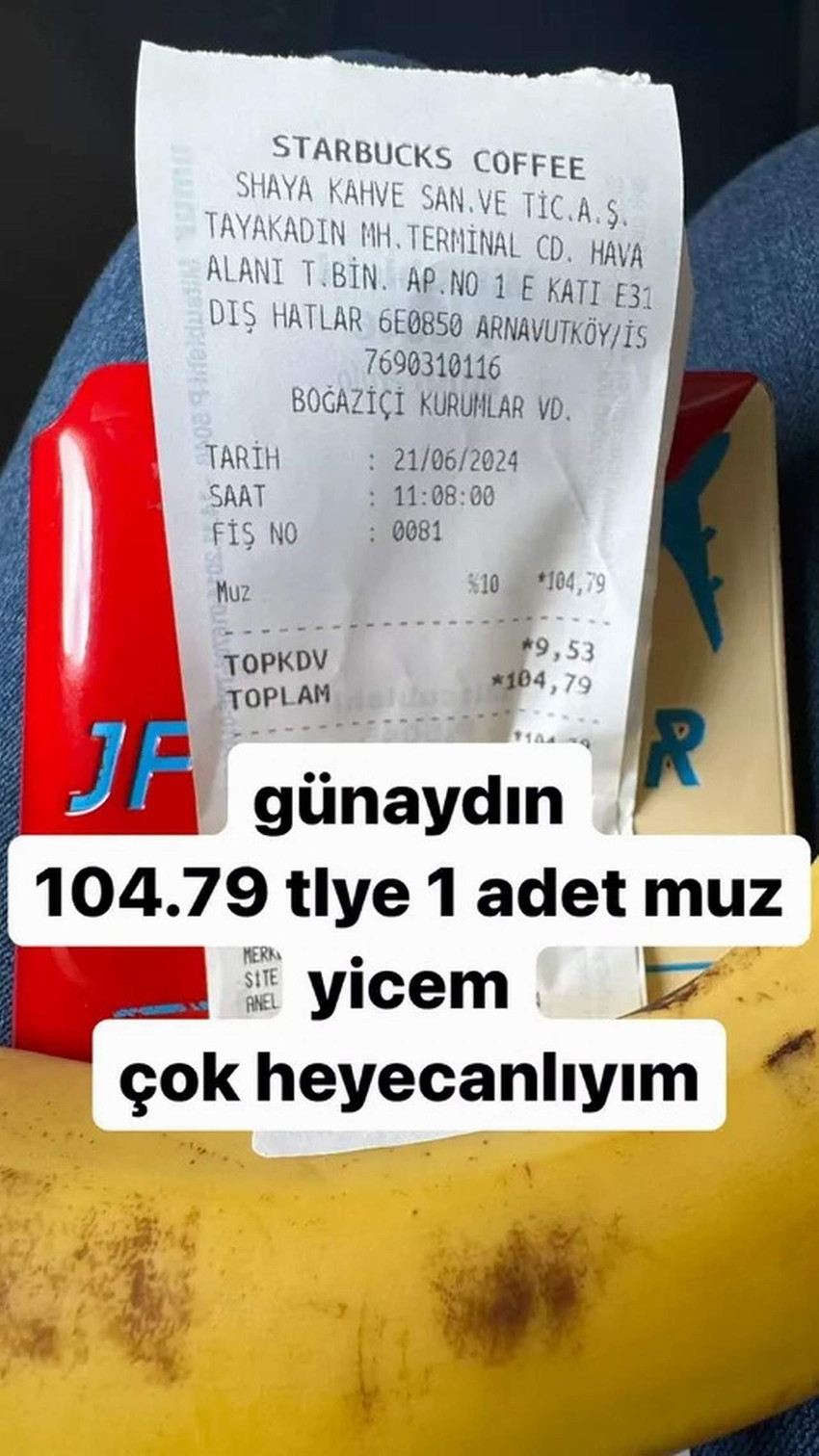 Türkiye'de hayat pahalılığı başka bir eşiğe yükselirken ünlü oyuncu Farah Zeynep Abdullah'ın yaptığı "104 TL'lik muz" fişi paylaşımı olay oldu.