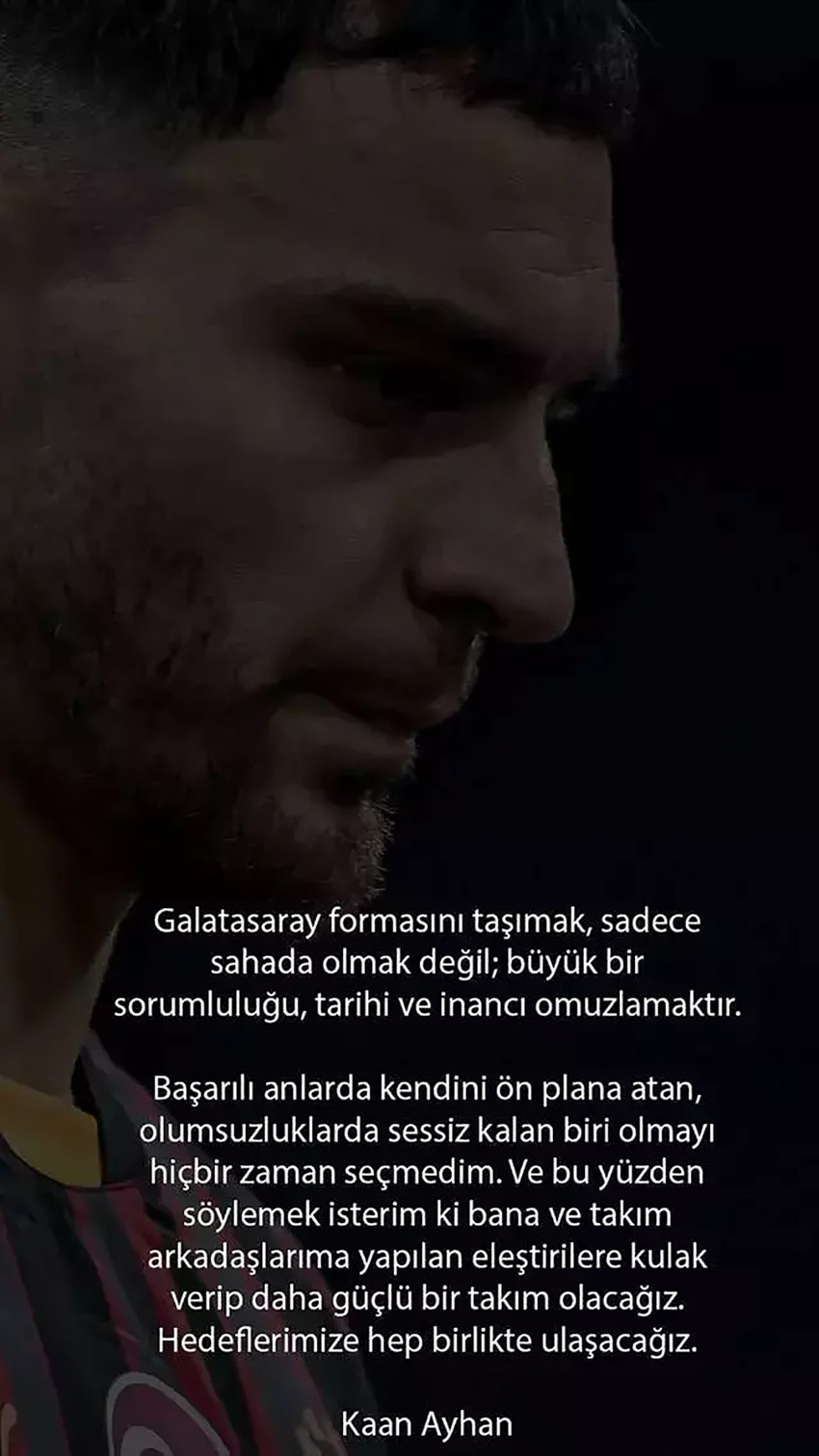 AZ Alkmaar maçında kırmızı kart gören ve eleştiri oklarının hedefi olan Galatasaraylı futbolcu Kaan Ayhan, suskunluğunu bozdu.