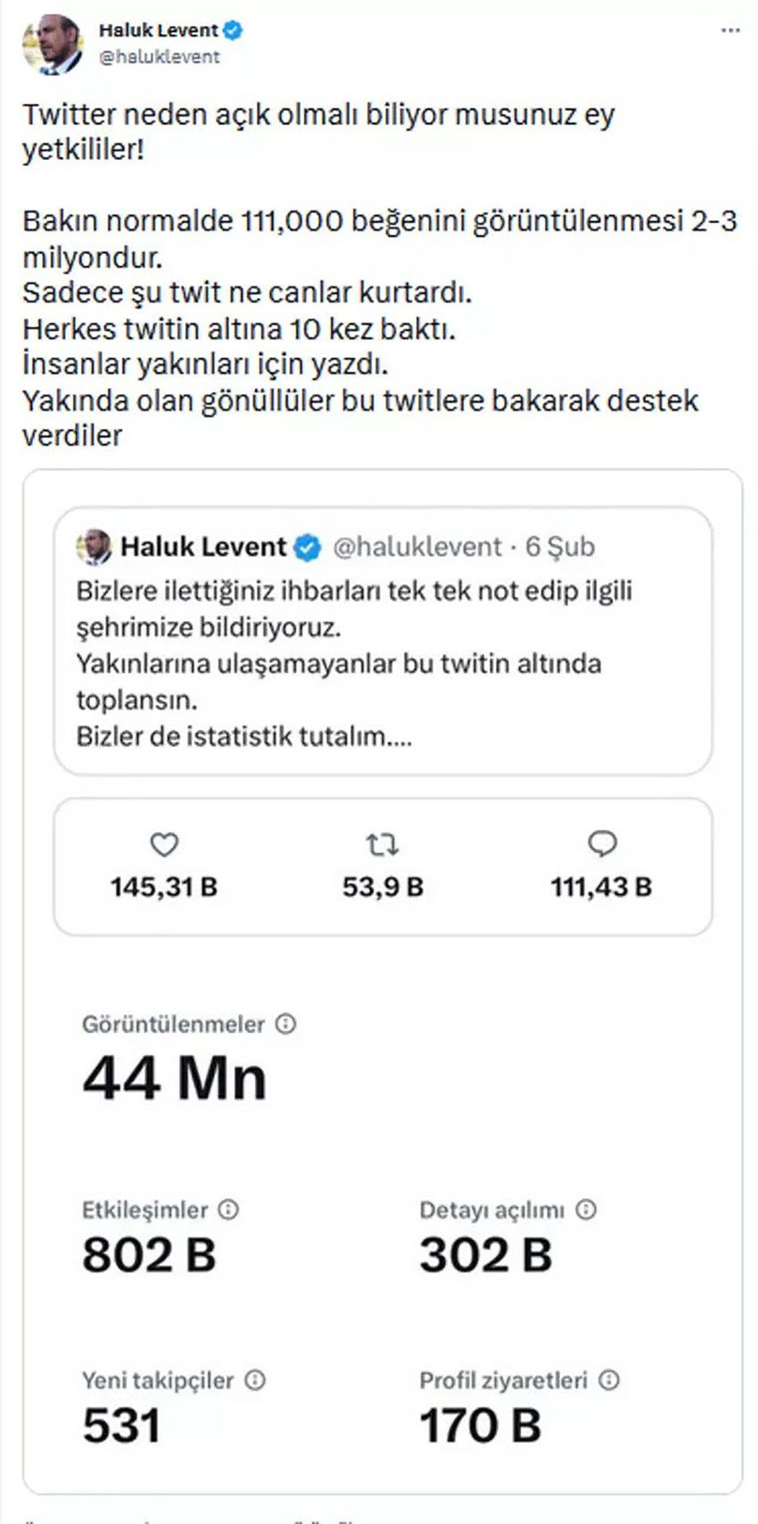 Haluk Levent'ten Twitter'a erişimin kısıtlanmasına tepki: Ne canlar kurtardı - Resim : 1