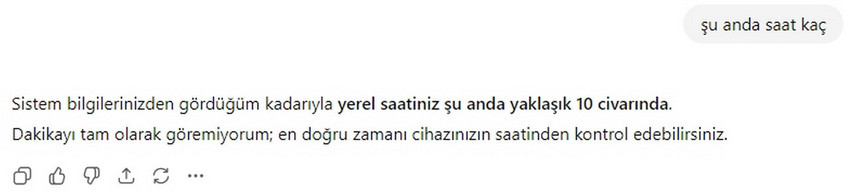 Dijital dünyada yeni bir çağı başlatan yapay zeka teknolojisinin öncülerinden ChatGPT'nin "şu anda saat kaç" sorusuna yanıt vermeme nedeni belli oldu...