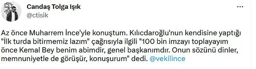 Muharrem İnce'den Kılıçdaroğlu açıklaması: Kemal Bey benim ağabeyimdir, genel başkanımdır - Resim : 1