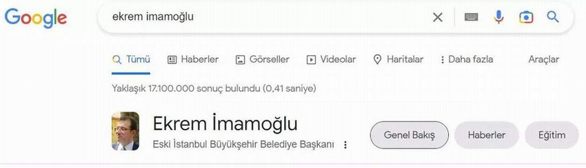 google ekrem imamoğlu arama sonucu