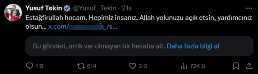 Milli Eğitim Bakanı Yusuf Tekin ile sosyal medyadan kendisi için "istediği kadar anırsın" diye bir öğretmen arasındaki mesajlaşma gündem oldu.