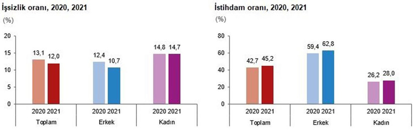 TÜİK işsizlik rakamları grafiği 23 Mart 2022