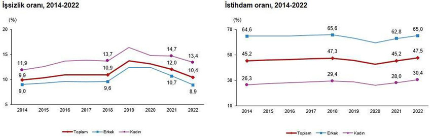 Türkiye istatistik kurumu 2022 yılı işgücü İstatistikleri ve işsizlik rakamları