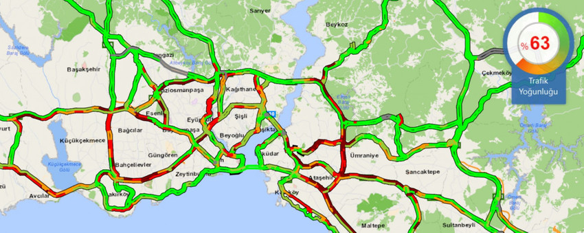 İstanbul’da trafik durma noktasında! - Resim : 1