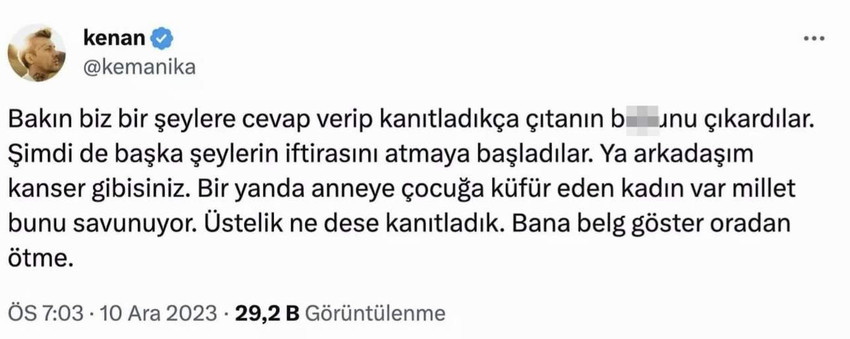 Eylül Öztürk'ün eşi Kenan Özkan'dan Deniz Akkaya'nın "uyuşturucu" ve "eş değiştirme" partileri iddiası için yanıt geldi.