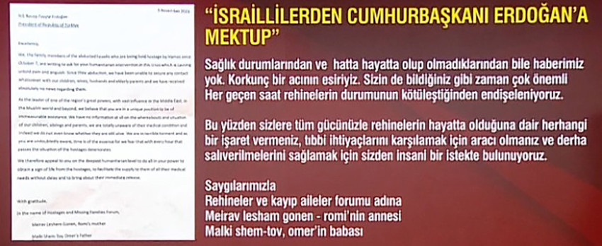 İsrailli rehinelerin aileleri Erdoğan'a mektup yazdı - Resim : 1