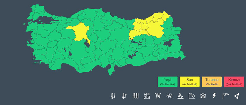 İçişleri Bakanlığı, 9 ilde sağanak yağış beklendiğini belirterek sel uyarısında bulundu.