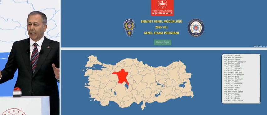 İçişleri Bakanı Ali Yerlikaya, polislerin görev yerlerinin artık öğretmen ve sağlık personelinde olduğu gibi görev puanına göre belirleneceğini açıkladı. Yeni sistemle atamalar; ilin gelişmişlik düzeyi, tercih edilme oranı, iş yükü ve görev süresine göre puanlama esas alınarak yapılacak.