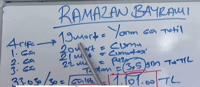 Cuma g&uuml;n&uuml; başlayacak olan Ramazan Bayramı'nda tatil yapmak yerine &ccedil;alışmayı tercih eden milyonlarca iş&ccedil;i i&ccedil;in ek &ouml;deme detayları netleşti. 2026 yılı asgari &uuml;cret verileri &uuml;zerinden yapılan hesaplamalara g&ouml;re, bayram mesaisi &uuml;cretleri 4.400 TL'yi aşabiliyor. Sosyal G&uuml;venlik Başuzmanı İsa Karakaş, arife g&uuml;n&uuml; ve bayramın hafta sonuna denk gelmesi durumunda değişen 