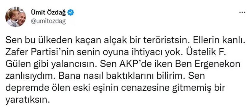 Özdağ'dan FETÖ firarisi Hakan Şükür'e: Sen bu ülkeden kaçan alçak bir teröristsin - Resim : 1