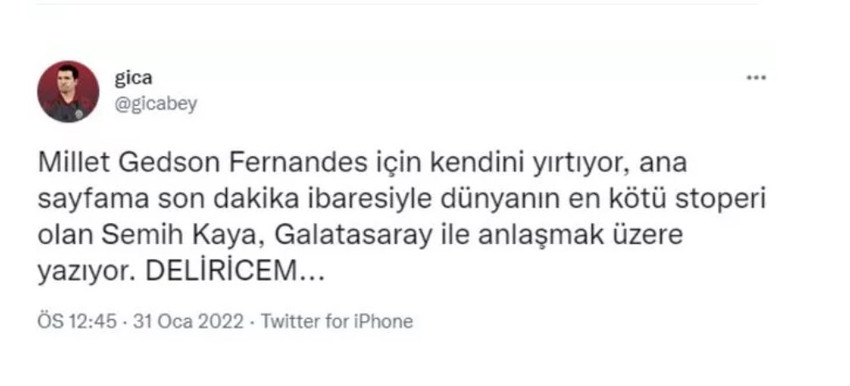 Galatasaray'a geri döneceği konuşulan Semih Kaya için tepki büyük... - Resim : 2