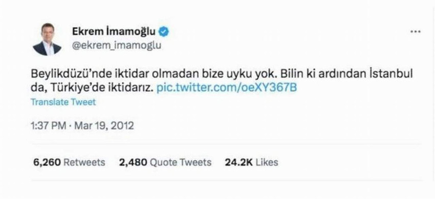 İmamoğlu'nun 2012'de attığı bu tweet yeniden gündem oldu