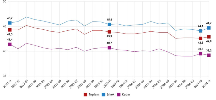 Türkiye İstatistik Kurumu (TÜİK), geçtiğimiz yılın kasım ayına ilişkin işsizlik rakamlarını açıkladı.