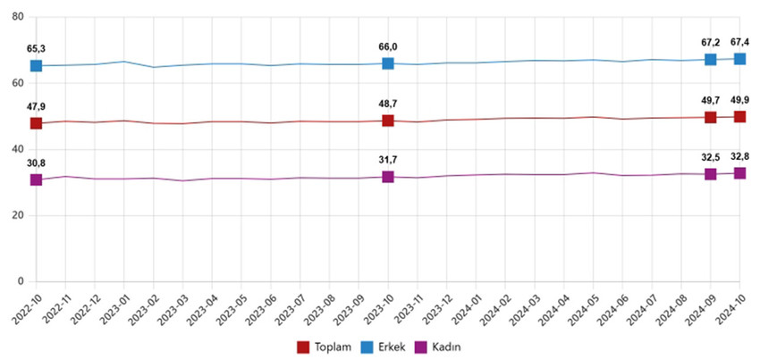 Türkiye İstatistik Kurumu ekim ayına ilişkin işsizlik rakamlarını açıkladı. TÜİK'e göre Ekim 2024'te mevsim etkisinden arındırılmış işsizlik oranı %8,8 seviyesinde gerçekleşti