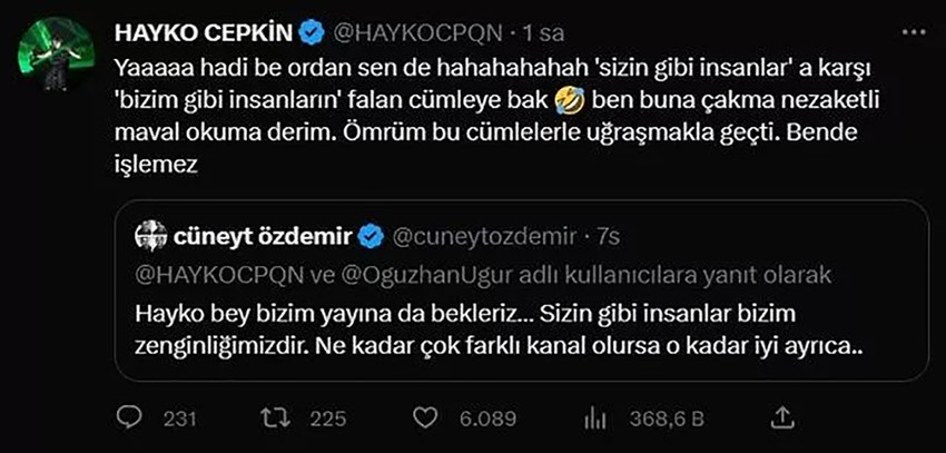 Cüneyt Özdemir ve Oğuzhan Uğur arasındaki ''seçim'' tartışmasına Hayko Cepkin'den yeni yorum - Resim : 1