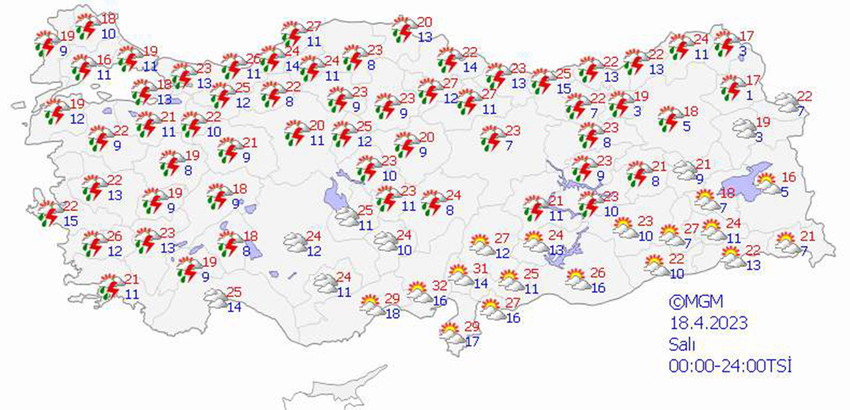 haritalarla 5 günlük hava durumu tahminleri