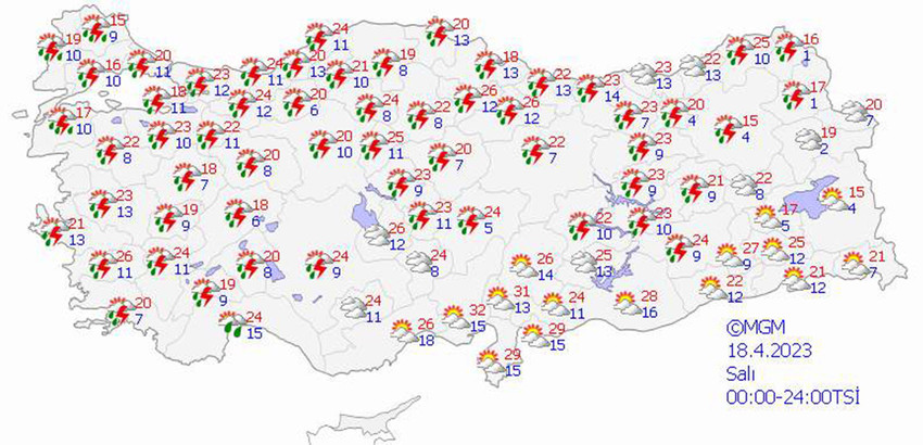 haritalarla 5 günlük hava durumu tahminleri