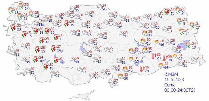 haritalarla 5 günlük hava durumu tahminleri