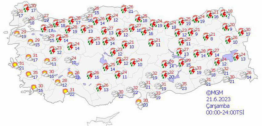 İşte haritalarla 5 günlük hava durumu tahminleri...