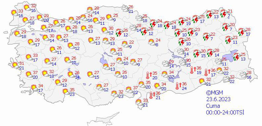 İşte haritalarla 5 günlük hava durumu tahminleri...