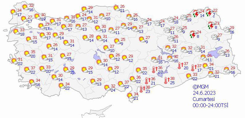 İşte haritalarla 5 günlük hava durumu tahminleri...