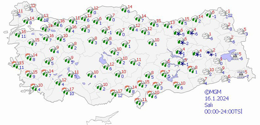 haritalarla 5 günlük hava durumu tahminleri