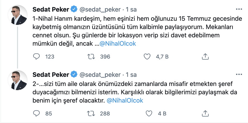 Sedat Peker'in, Nihal Olçok'a yanıtı sosyal medyayı salladı - Resim : 1