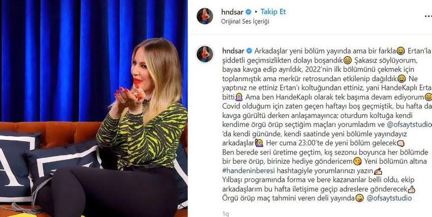 Hande Sarıoğlu'ndan Ertan Süzgün açıklaması: Program bitti mi? - Resim : 1