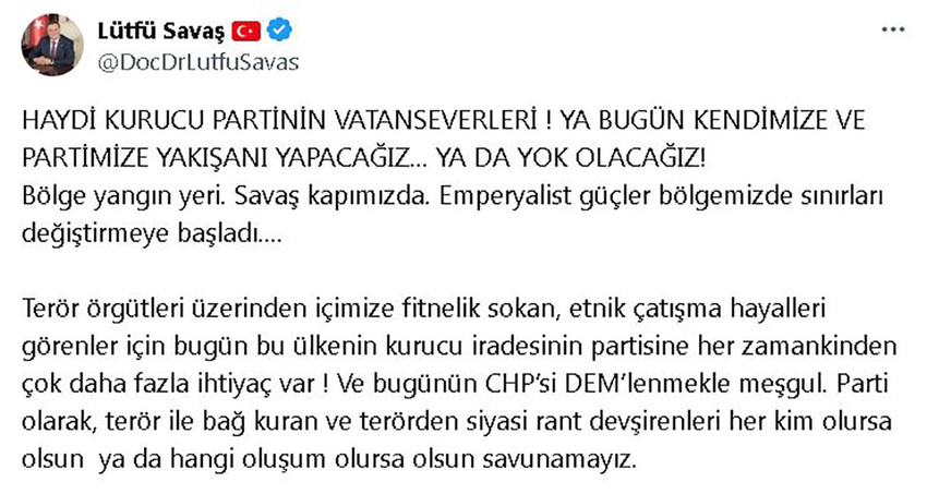 Eski Hatay Belediye Büyükşehir Başkanı Lütfü Savaş, CHP'den ihraç edildi.